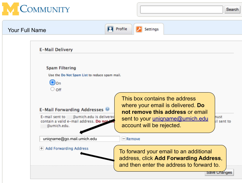 uchicago email forwarding